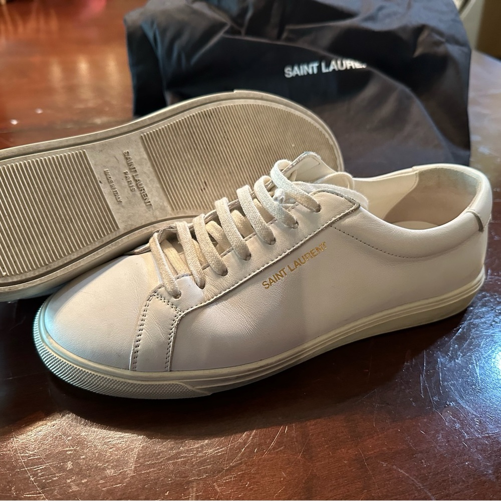 Saint Laurent tennis shoes size 8 with shoe bags $250